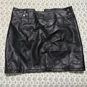 Free People Black Leather Mini Skirt Size 8